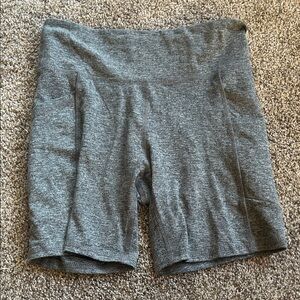 Zobha Heathered Gray High-Rise Bike Shorts